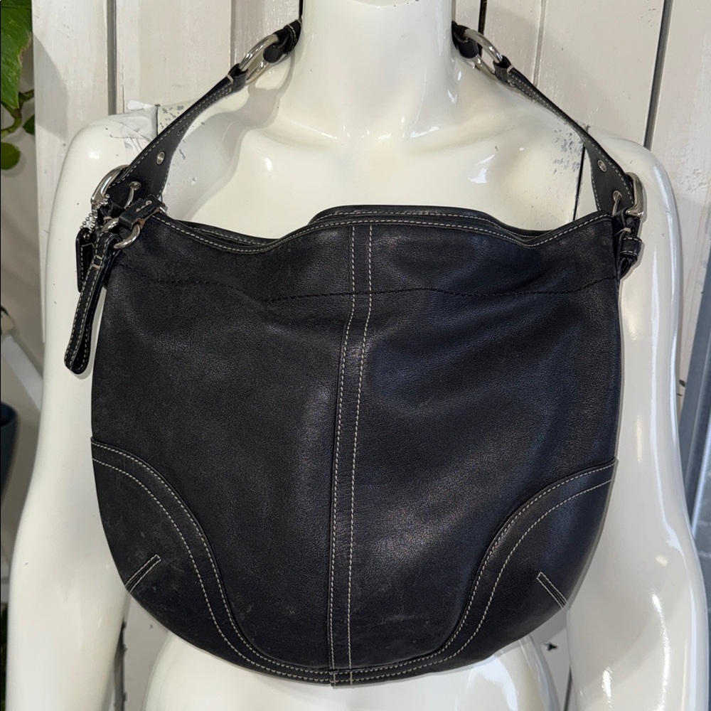 Y2K Coach 3651 Soho Hobo Black Leather Shoulder Bag